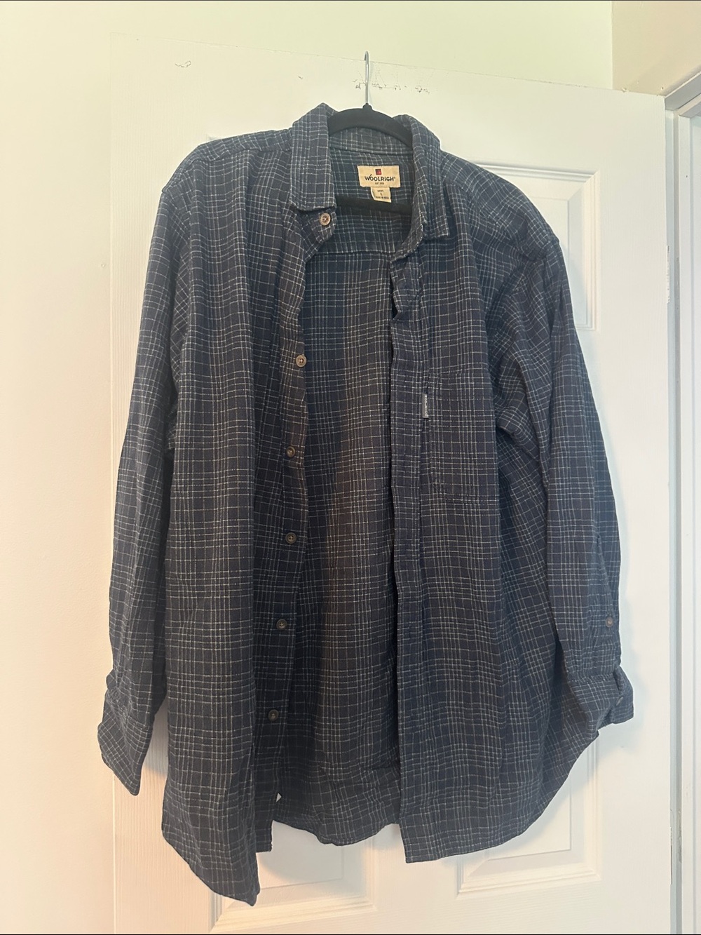 Woolrich Dark Navy Plaid Button-Down Shirt